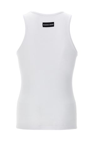 Canotta Moon Logo a coste bianco MARINE SERRE | MTT081ACJER0011WH10